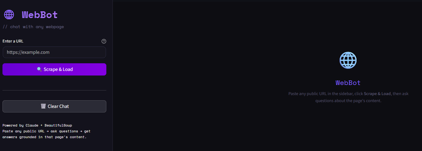 URL Chatbot screenshot 2